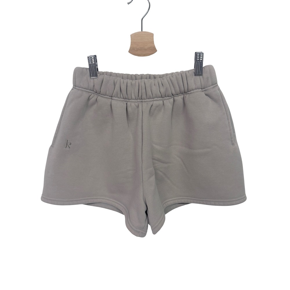 Kamo Fitness Taupe Gray Fleece Sweat Shorts Size Medium High Rise Athletic Loung